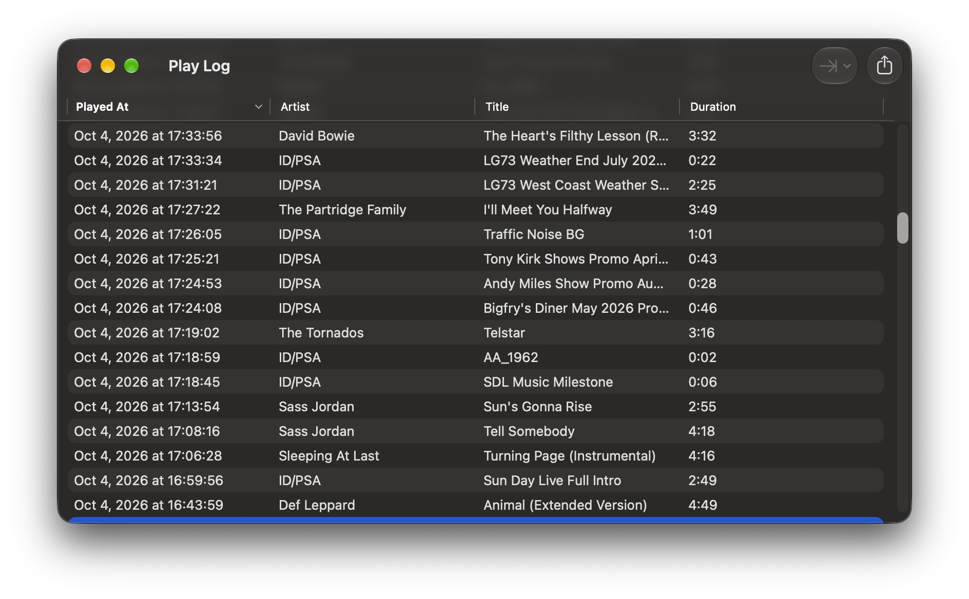 Play Log