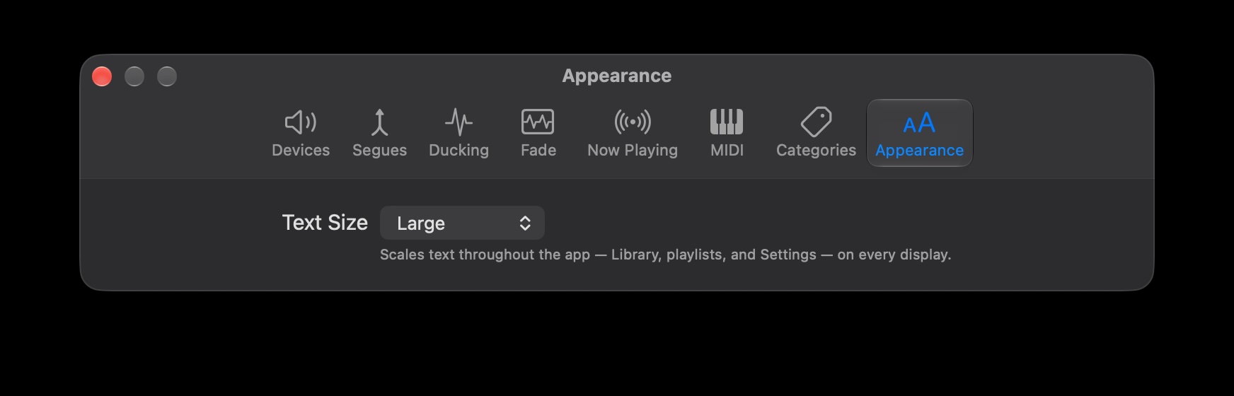 Appearance Settings